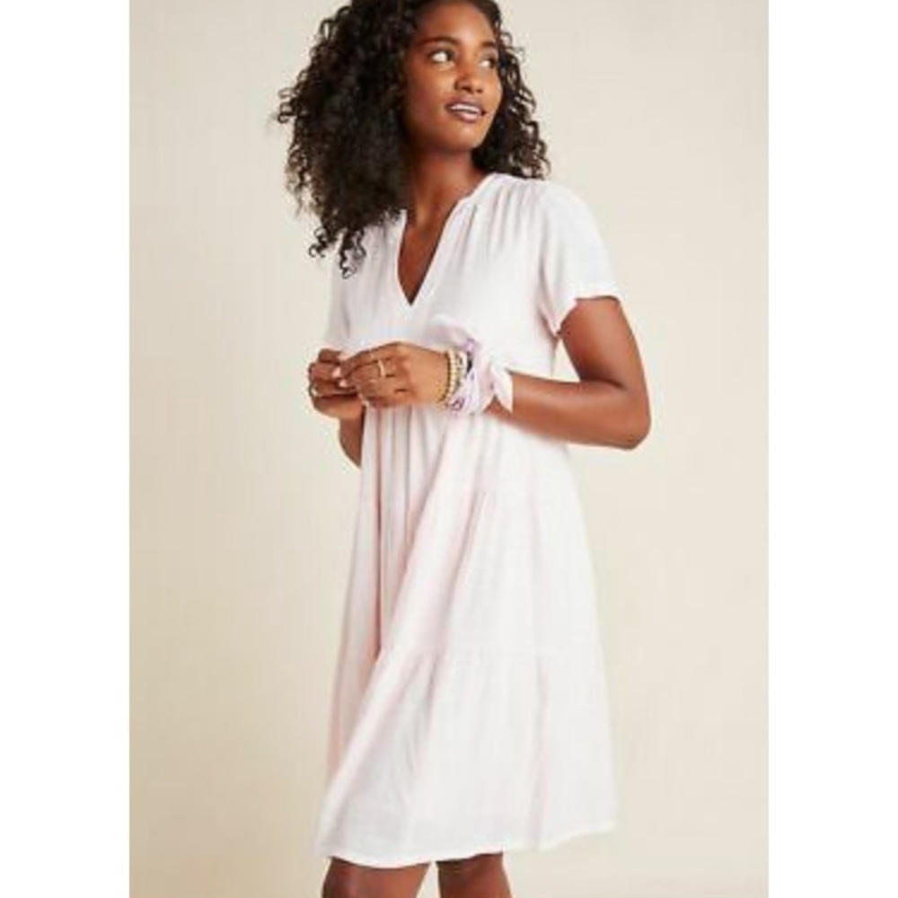 Anthropologie Tania tiered pink dress 🌸